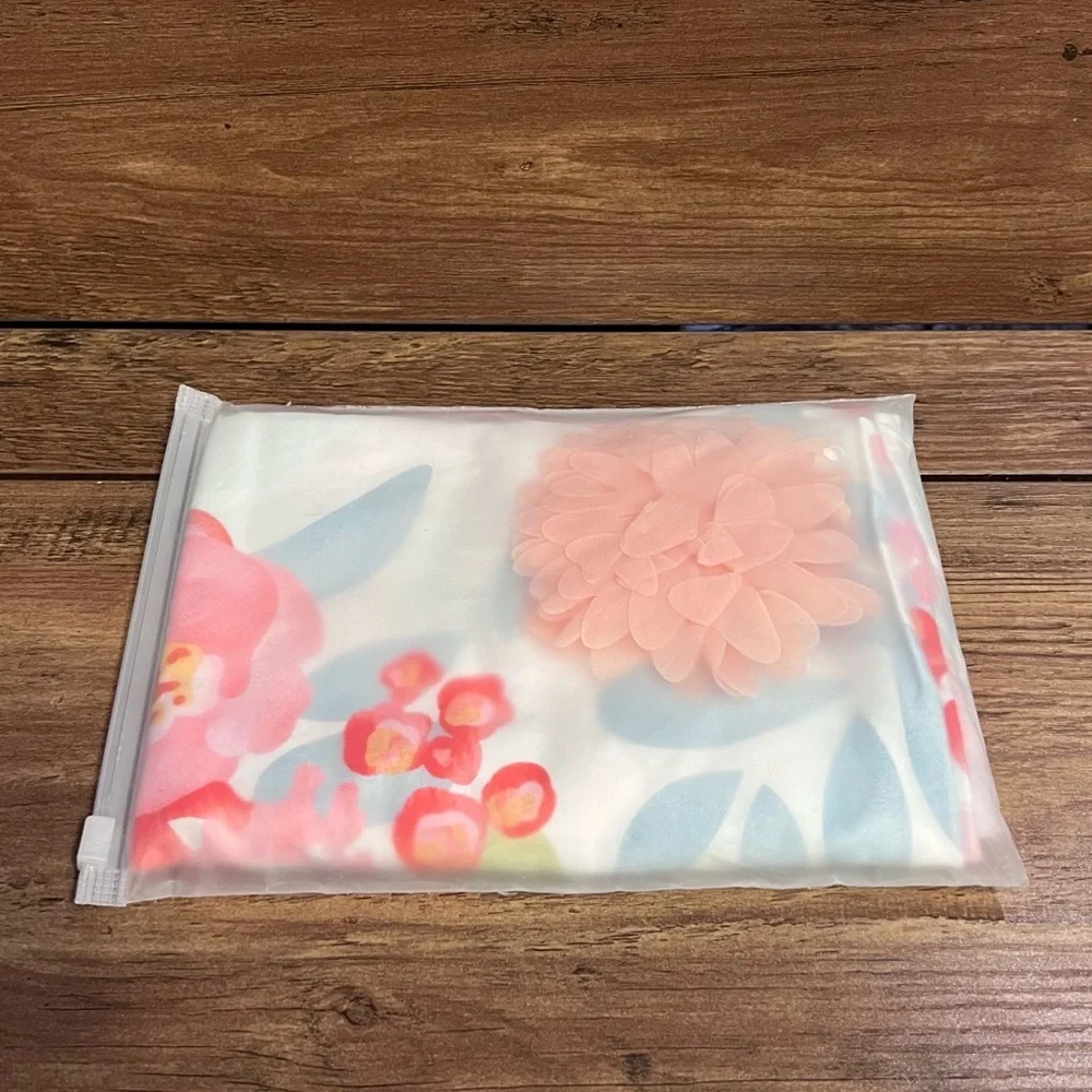 Floral Baby Swaddle and Pink Flower Headband Set